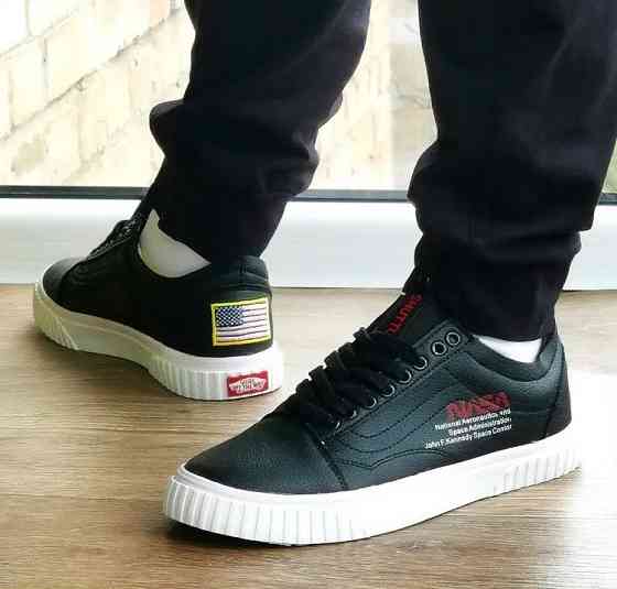 Кросівки NASA Shuttle Чорні Шкіряні Кеди Ванс Чоловічі (розміри: 41,42,43,44) Відео Огляд Дніпро