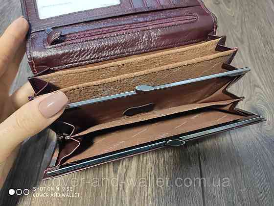 Класичний бордовий жіночий гаманець із натуральної шкіри Tailian 826 Київ