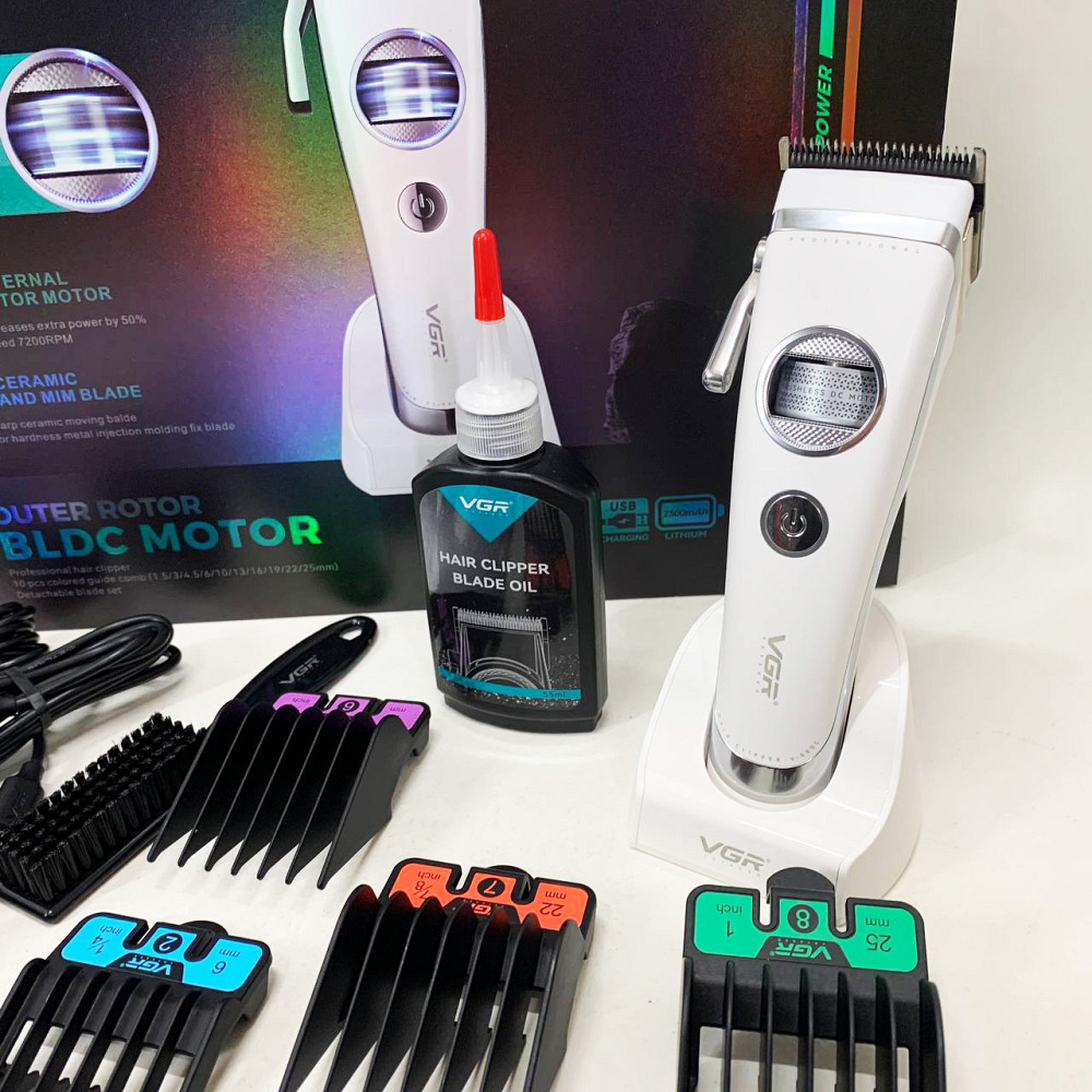 Машинка для різних стрижок акумуляторна, Професійний тример з насадками, Миюча машинка для стрижки HV-79 Львів - фото 5