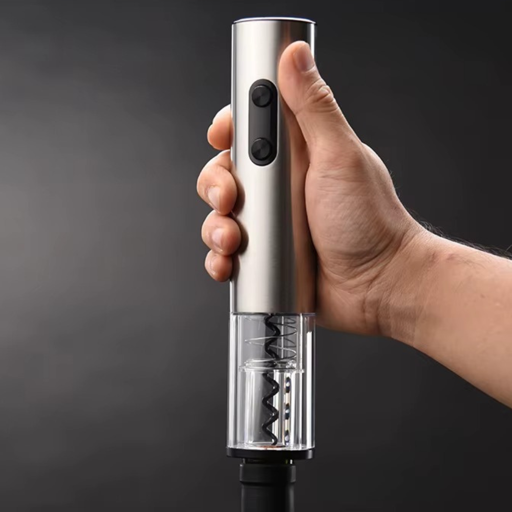 Штопор на батарейках електричний автоматичний портативний портативний електроштопор з ножем для фольги, сріблястий Кам'янець-Подільський - фото 7