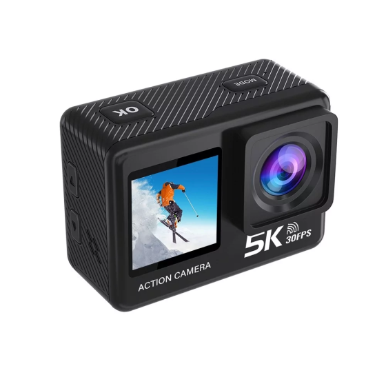 Екшн камера AT-M60TR Full HD 5K Wi-Fi з пультом ДК і 2 екранами (Чорний) Київ