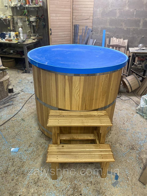 Купель з ясеня з кришкою та поліпропіленовою вставкою Київ - фото 3