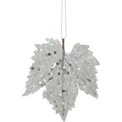 Елочная игрушка House Of Seasons Кленовый лист 6 шт серый (8718861667066) Винница - изображение 1