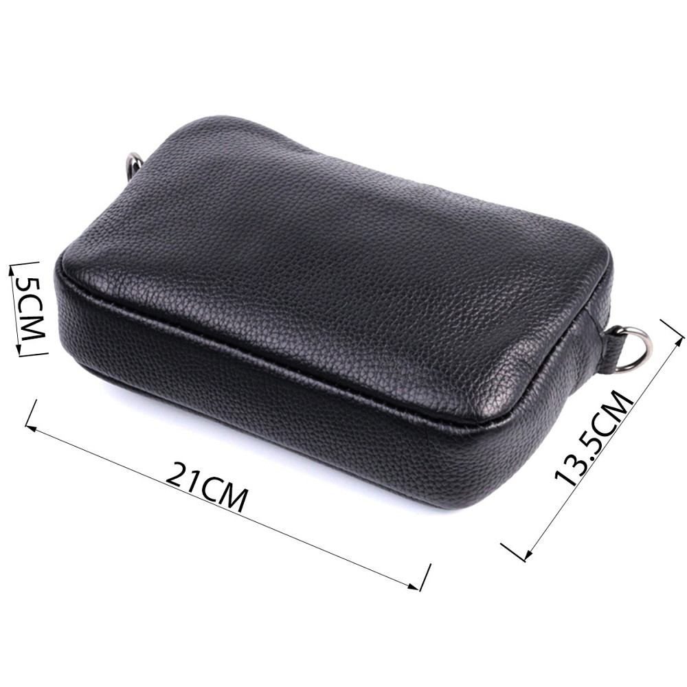 Класична сумка крос-боді із зернистої натуральної шкіри Shvigel 22842 Чорна Київ - фото 9