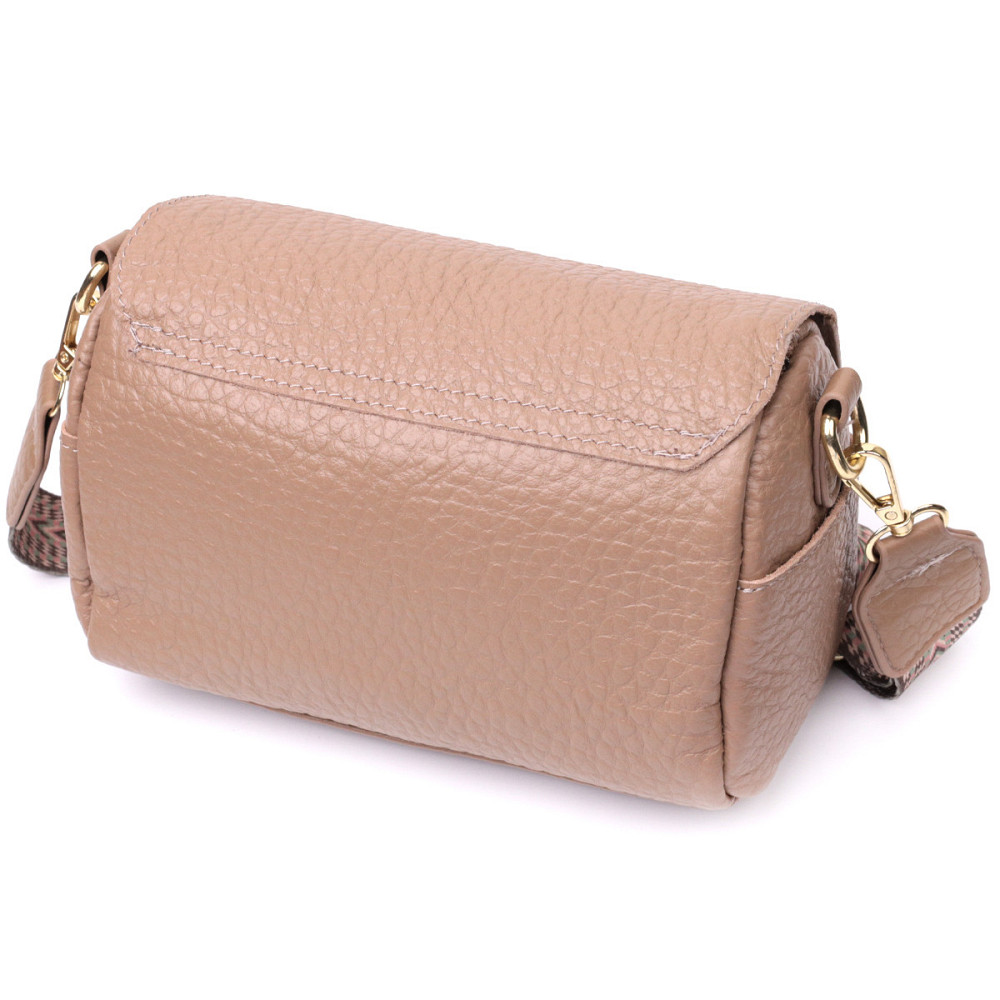 Модна шкіряна сумка з оригінальною плечовою лямкою Vintage 22403 Бежева Київ - фото 2