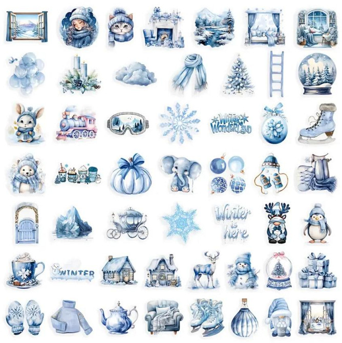 Набор зимних стикеров 