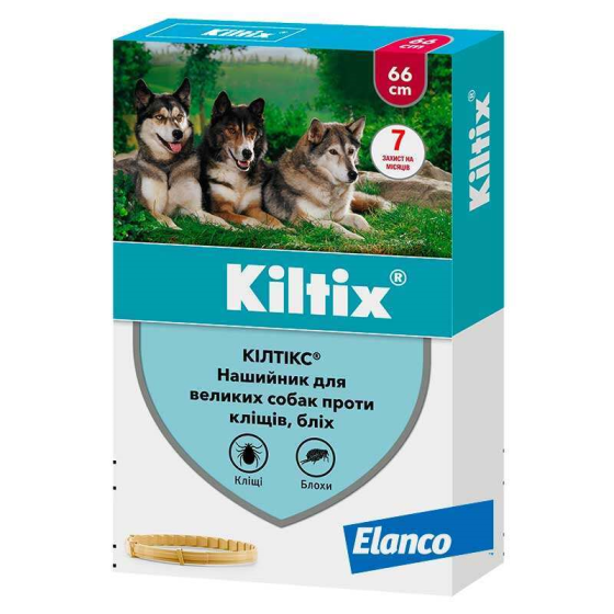 Bayer Elanco Kiltix (Байєр Кілтікс) нашийник від бліх і кліщів для собак Довжина 66 см для великих собак Запоріжжя
