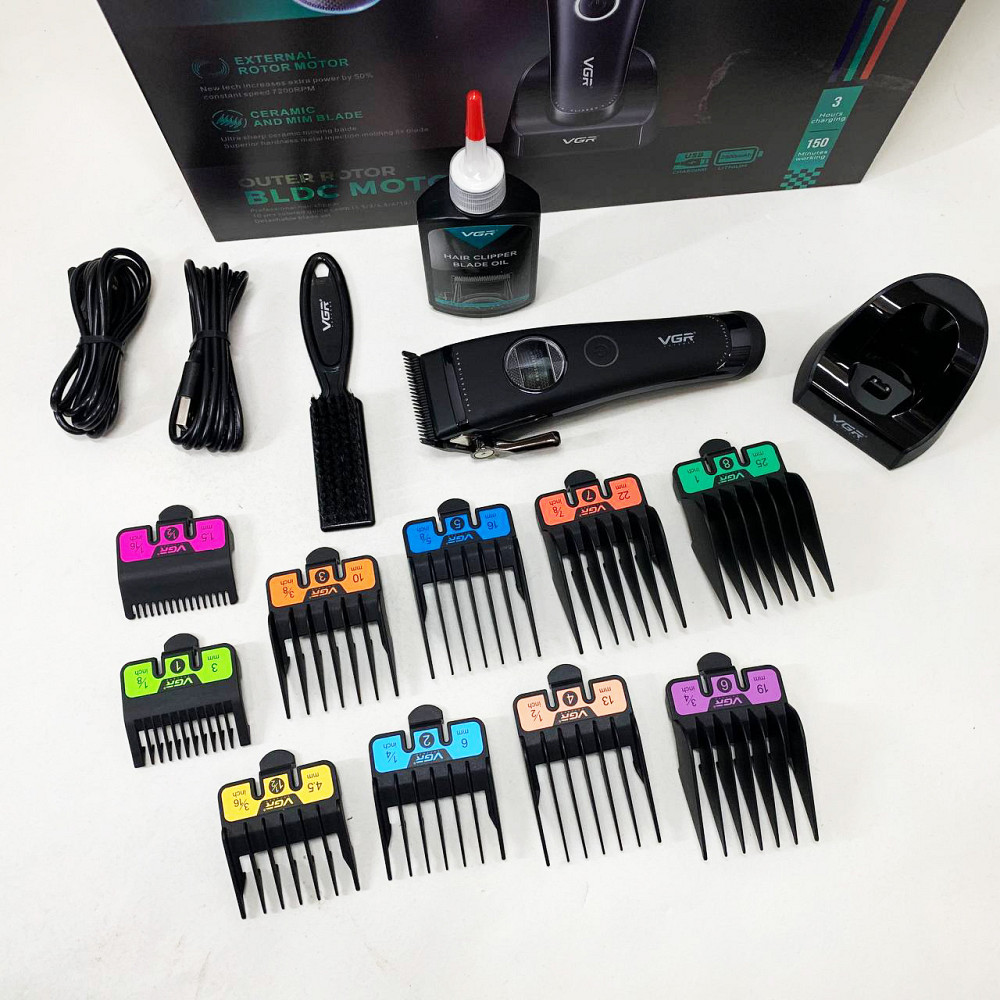 Машинка для стрижки короткої стрижки, Електрична машинка для з насадками Тример скронь PR-58 Львів - фото 6