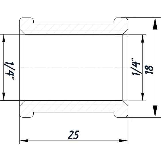 Муфта 1/4″ВВ никелированная восьмигранная NM111O OPTIMUM (000031301) Киев