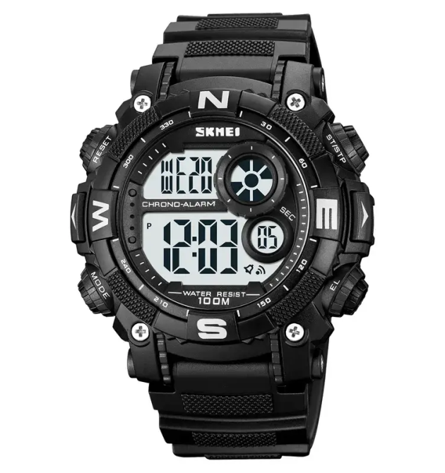 Чоловічий наручний кварцовий годинник Skmei 1887 (Чорний з білим циферблатом) Київ - фото 1