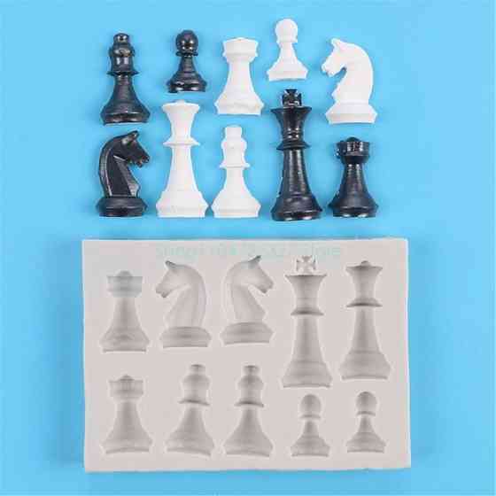 Молд силиконовый Шахматы 75 на 107 мм серый Киев