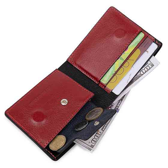 Шкіряне стильне портмоне GRANDE PELLE 11551 Чорний Київ