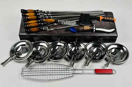 Подарунковий набір шампурів в дерев'яному кейсі для пікніка ПІКНІК MAX HAPPY DAYS Тернопіль