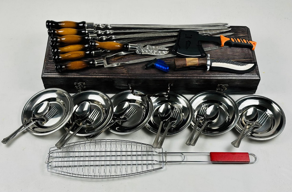 Подарунковий набір шампурів в дерев'яному кейсі для пікніка ПІКНІК MAX HAPPY DAYS Тернопіль - фото 4