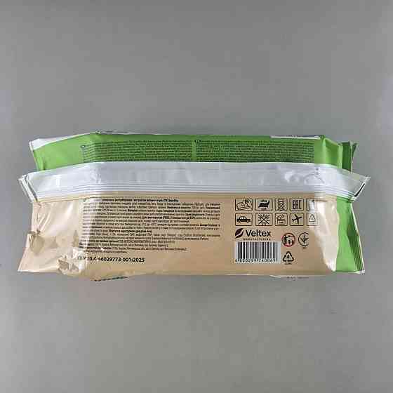 Серветки вологі 100 шт з клапаном для прибирання Clean4you з содою та оцтом (з екстр. Мильного горіху) (1 пачка) Харків