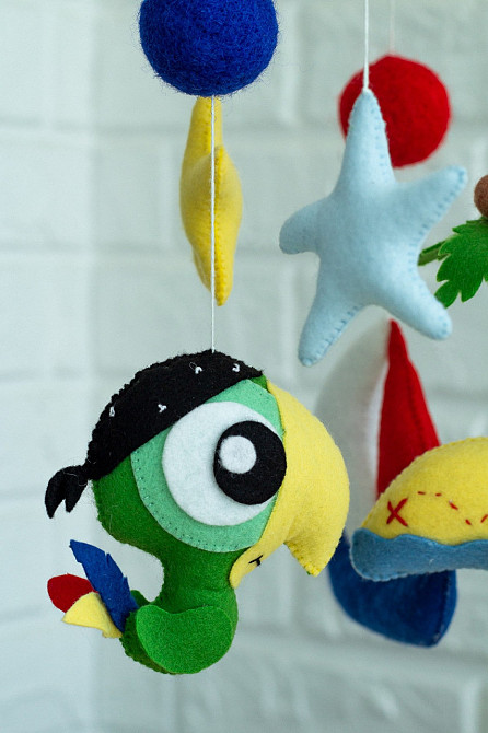 Дитячий музичний мобіль на ліжечко для немовлят WooolyWool «Пірат» з 35 мелодіями Київ - фото 7