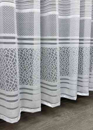 Короткий тюль жакард, висотою 2м, колір білий 1939т Київ