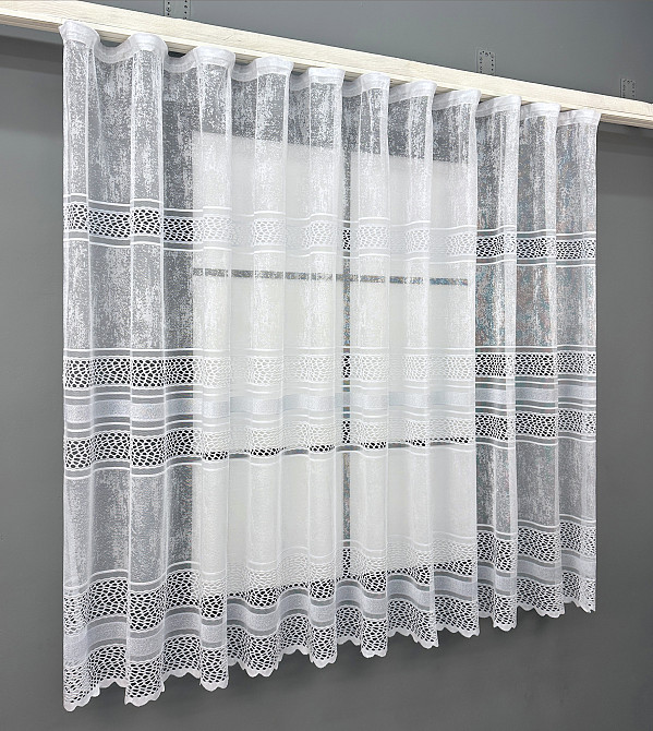 Короткий тюль VR-Textil 1952т Жаккард Белый 300х145 см (42-0897) Киев - изображение 2