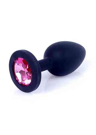 Анальная пробка Jawellery Black Silikon PLUG SmallPink Diamond Sex Aura Киев