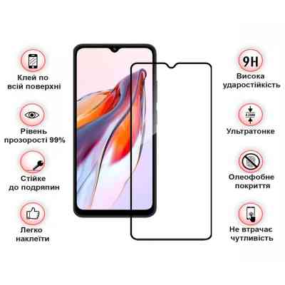 Стекло защитное BeCover Tecno Spark 10C (KI5k) Black (709747) Винница