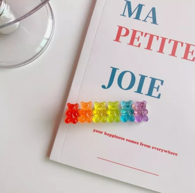 Бижутерия мишки заколка, разноцветная, размер 6см*1,7см, пластик Киев - изображение 1