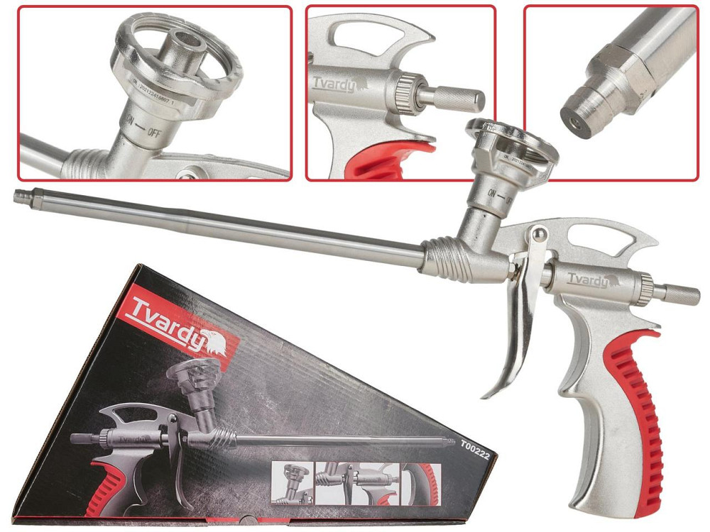 Пістолет монтажної піни "Tvardy" profi NO CLEAR самоочисний (не потребує змивача піни) Київ - фото 1