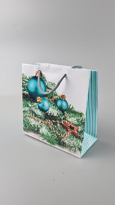 Новогодние, бумажные ,подарочные  пакеты с ручкой Чашка 16/16/8-027 (12 шт) Харьков - изображение 1