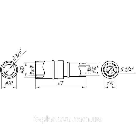 Муфта промежуточная пресс APE AP 103 20х16 ITALY Черновцы