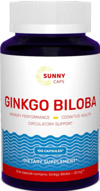 Гинкго Билоба Sunny Caps Ginkgo Biloba 20 мг 100 капс Киев - изображение 1