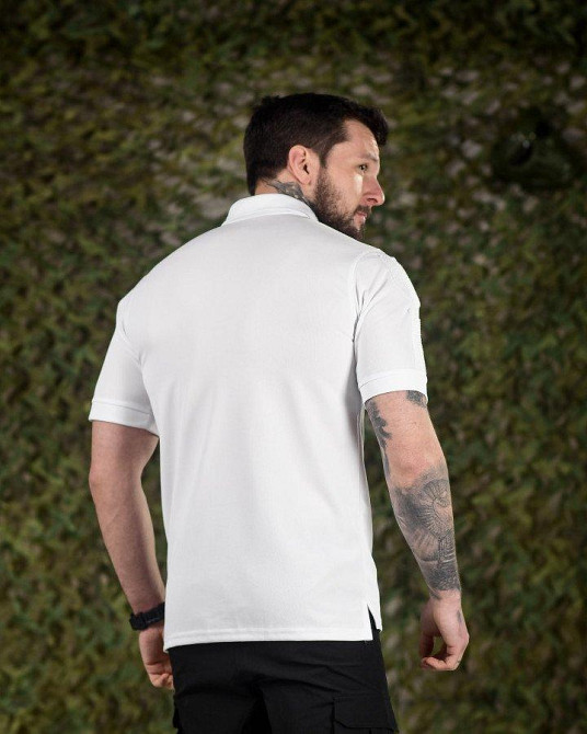 Тактическая футболка поло PATRIOT белая ВТ6322 Одесса - изображение 3