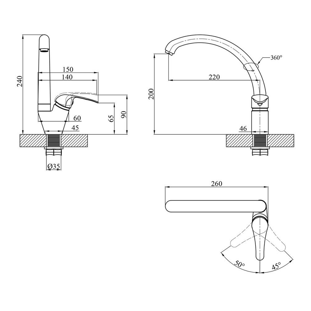 Смеситель для кухни Agua Leon - C031 Киев - изображение 2