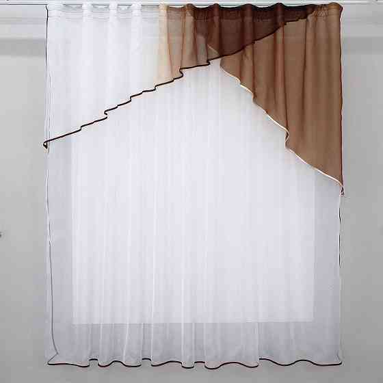 Кухонная занавесь (260х170см) цвет коричневый с белым 00к 59-329 Киев