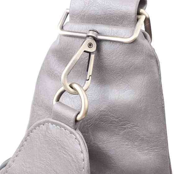 Удобная женская сумка из экокожи с акцентом на текстильную лямку Vintage 22777 Серый Киев