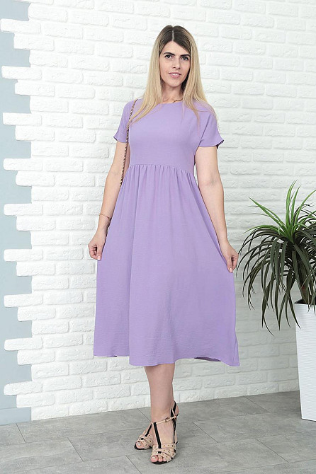 Літня сукня міді вільного крою "Ordinary" оптом | Батал Лавандовий, 50-52 Київ - фото 2