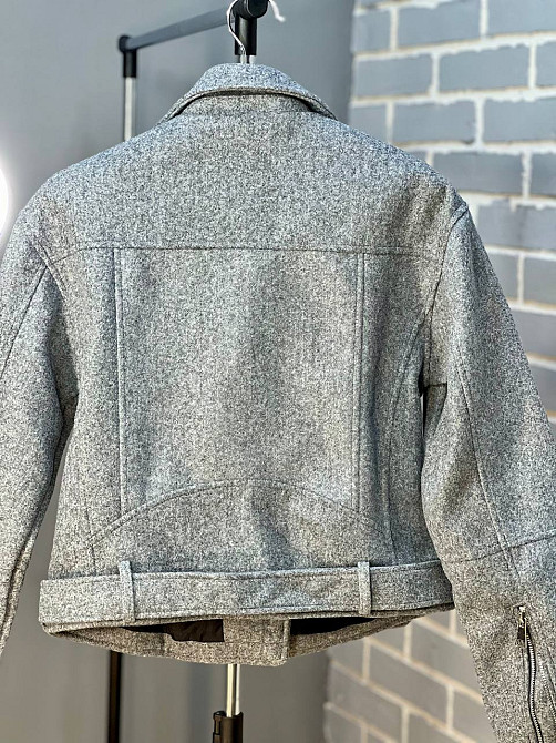 Куртка жіноча A-N 2428 косуха пальто блискавка ремінь сіра, сірий, L Київ - фото 19