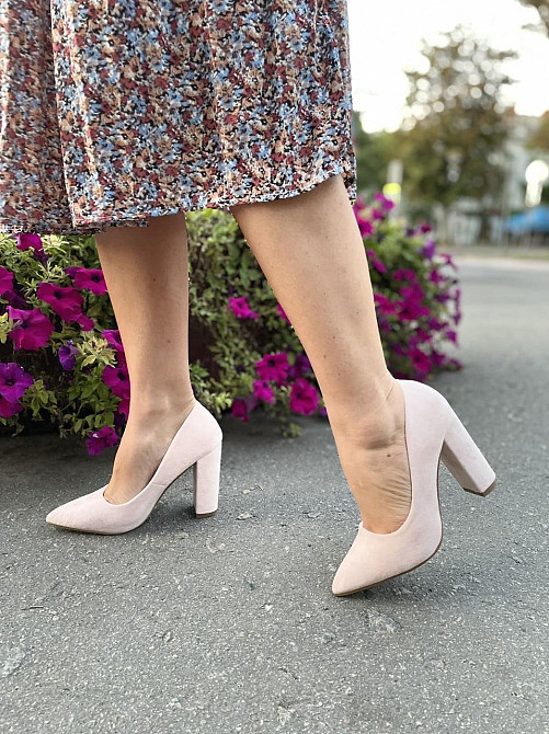 Seastar Туфлі жіночі SEASTAR пудра еко-замша каблук 10см 36р. 40р. (2756) Коломия - фото 3