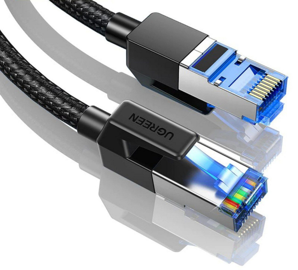 Високошвидкісний інтернет-кабель Ugreen Cat8 40gbps RJ45 40169 (Чорний, 1м) Миколаїв - фото 3