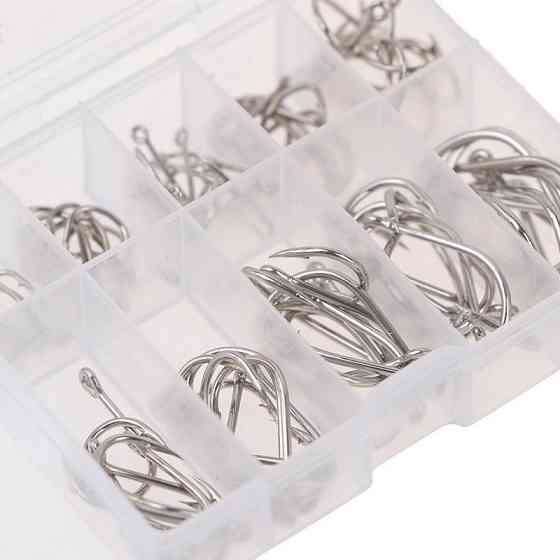 Набір риболовних гачків 100 шт, сріблясті Київ