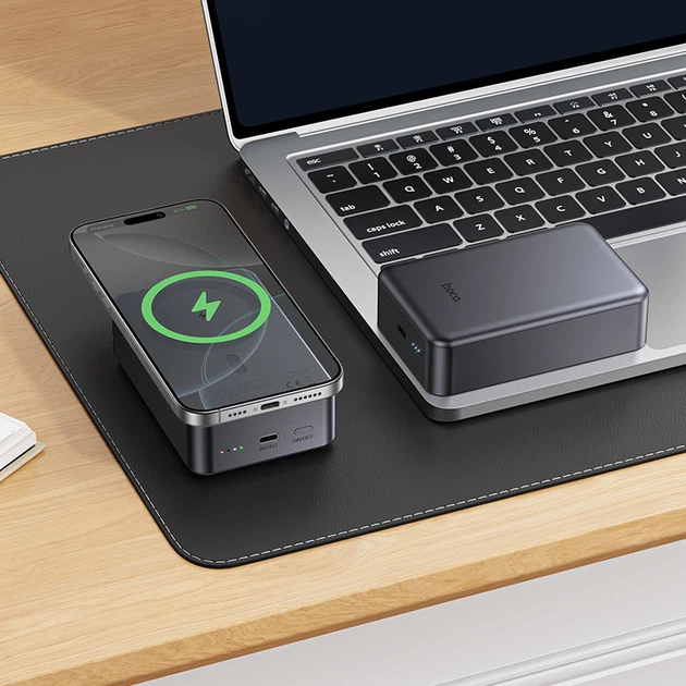 Универсальная зарядная батарея Hoco J160B 20000mAh PD20W Type-C с беспроводной зарядкой MagSafe Серый Винница - изображение 9