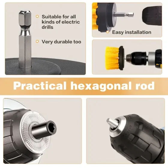 Набір нейлонових щіток для дрелі та дому, 3 шт Київ