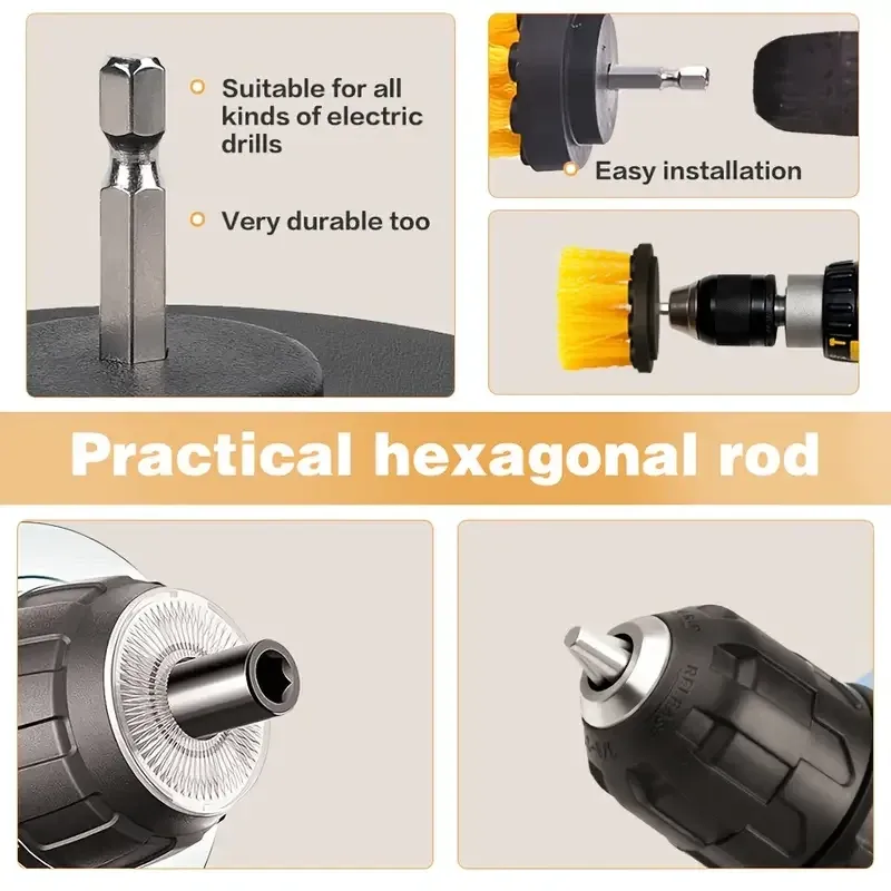 Набір нейлонових щіток для дрелі та дому, 3 шт Київ - фото 3