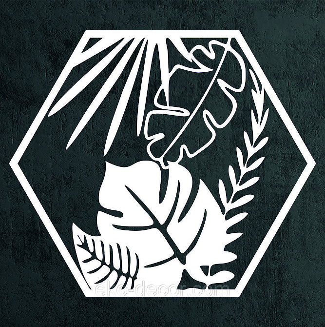 Декоративне настінне Панно «Растіння» Декор на стіну 50*50 см, Білий Київ - фото 4