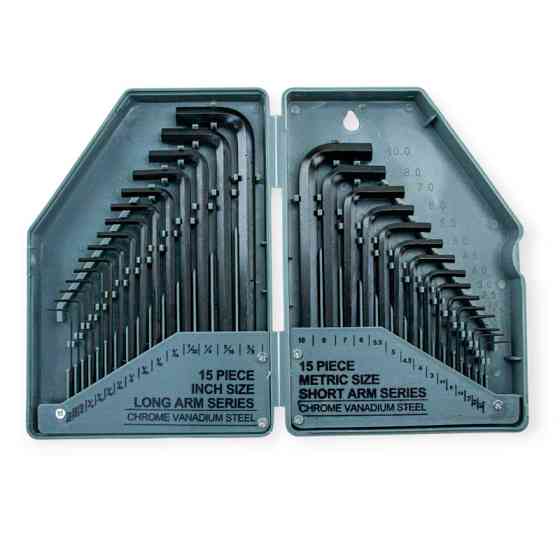 Набор ключей шестигранных средних HEX 0,7-10 мм, дюймовые длинные 0,028