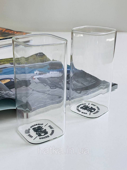 Склянка стильний скляний "Квадратна" 370 мл прозорий для дому та ресторану 102-555 Київ - фото 6