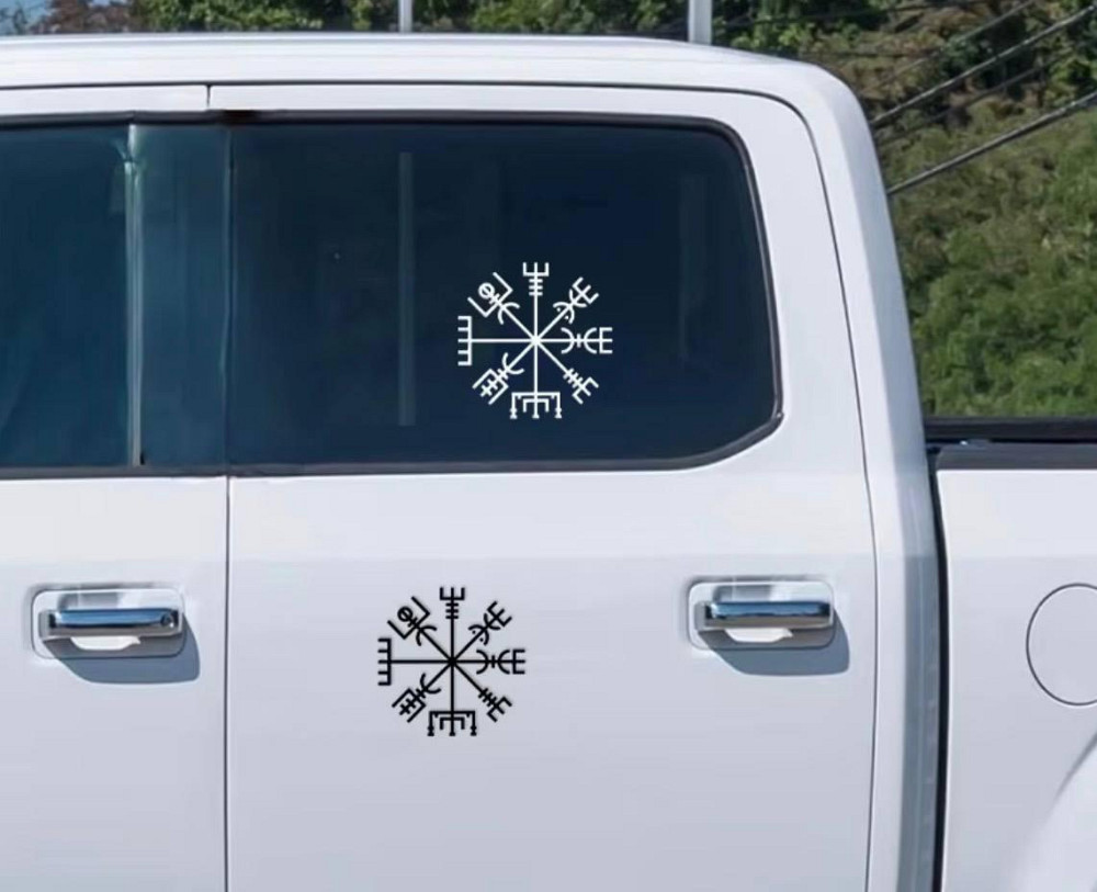 Наклейка на авто Вегвізір 14 см, біла вінілова наклейка на скло та кузов Київ - фото 2