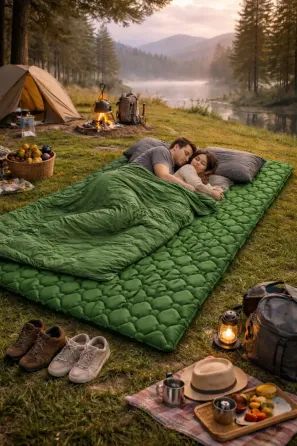 Матрас коврик надувной NMN-207 туристический с подушкой с чехлом 190 х 120 х 5 см Зелёный Коломия