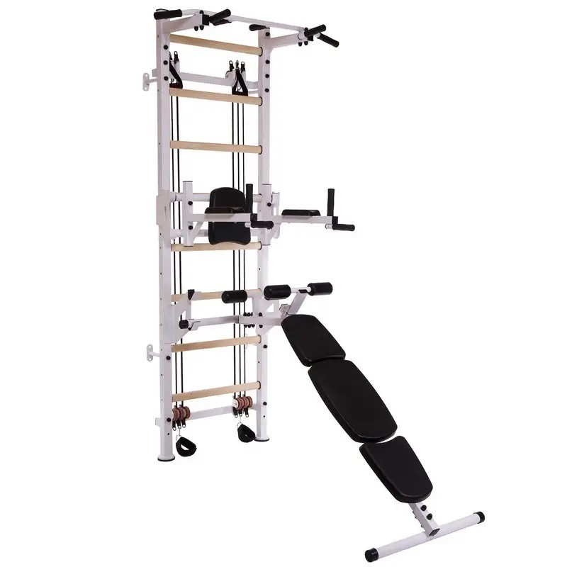 Профессиональная шведская стенка с єспандерами металлическая с деревянными перекладинами оздоровительная Каменское - изображение 1