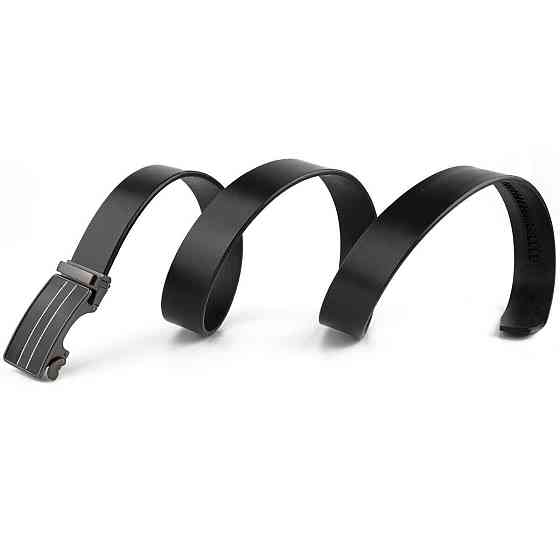 Ремень мужской с автоматической пряжкой и полосками Vintage 20330 Черный Киев