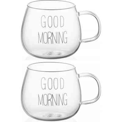 Набір чашок Ardesto Good Morning BMR 430 мл 2 шт прозорий (AR2643BMR) Вінниця