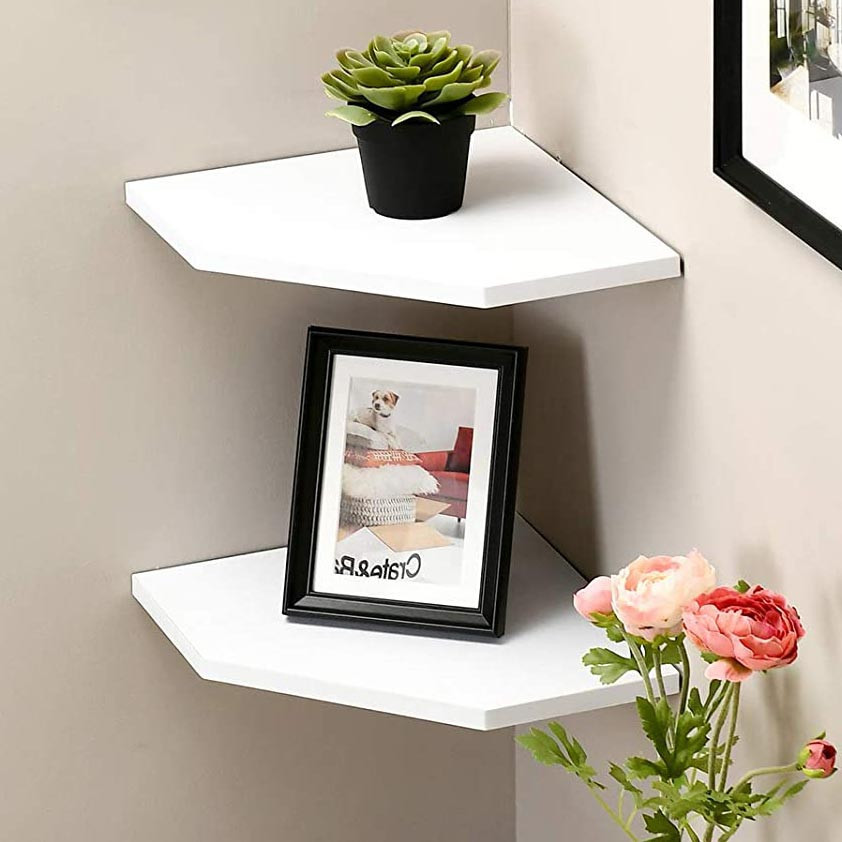 Угловая настенная полка 